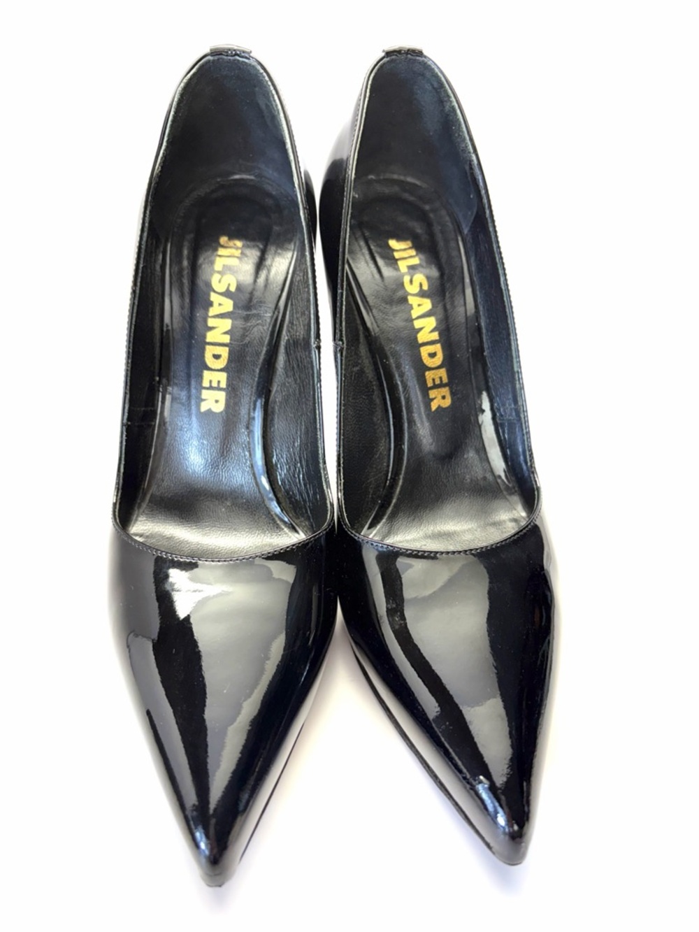 Jil Sander Black Patent Pointed-Toe Stiletto Heels - Picture 3 of 11